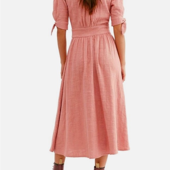 Free People Women’s Love of My Life Cotton Gauze Prairie Festival Pink Dress - Picture 2 of 13